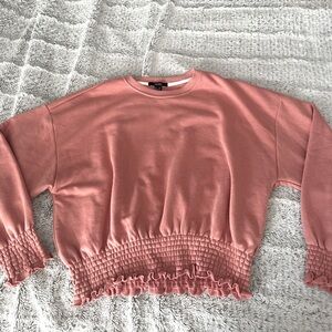 Forever 21 coral ruffled crew neck never worn